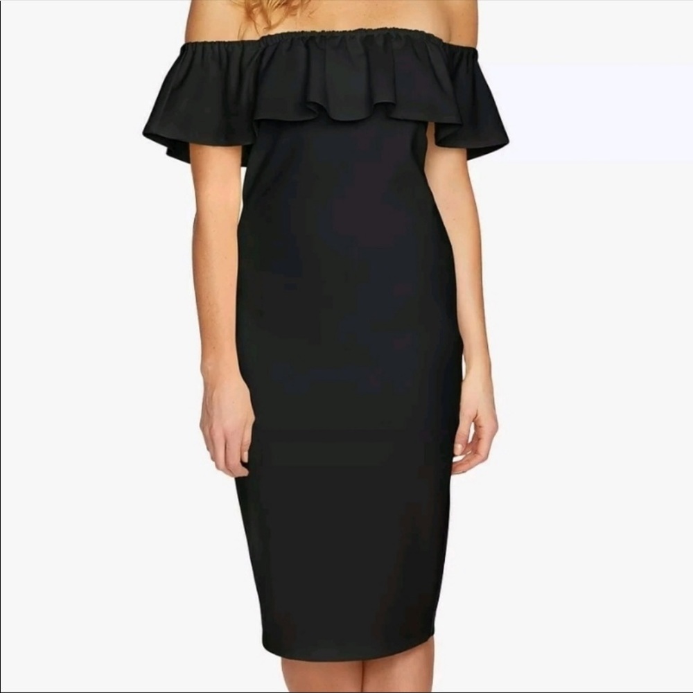 1. State Black Ruffle Off Shoulder Dress